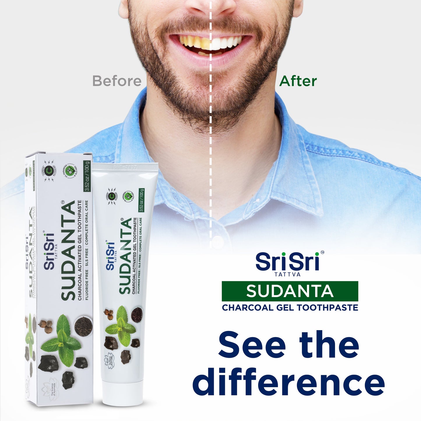 Sri Sri Tattva Cosmetics Sudanta Toothpaste Charcoal Gel