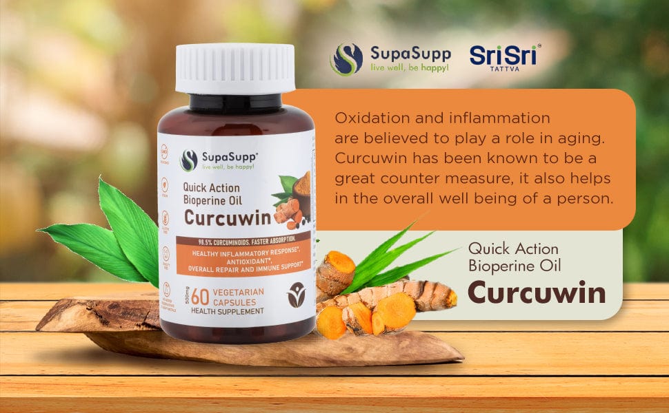 Sri Sri Tattva Herbs Curcuwin Bioperine Oil Capsules