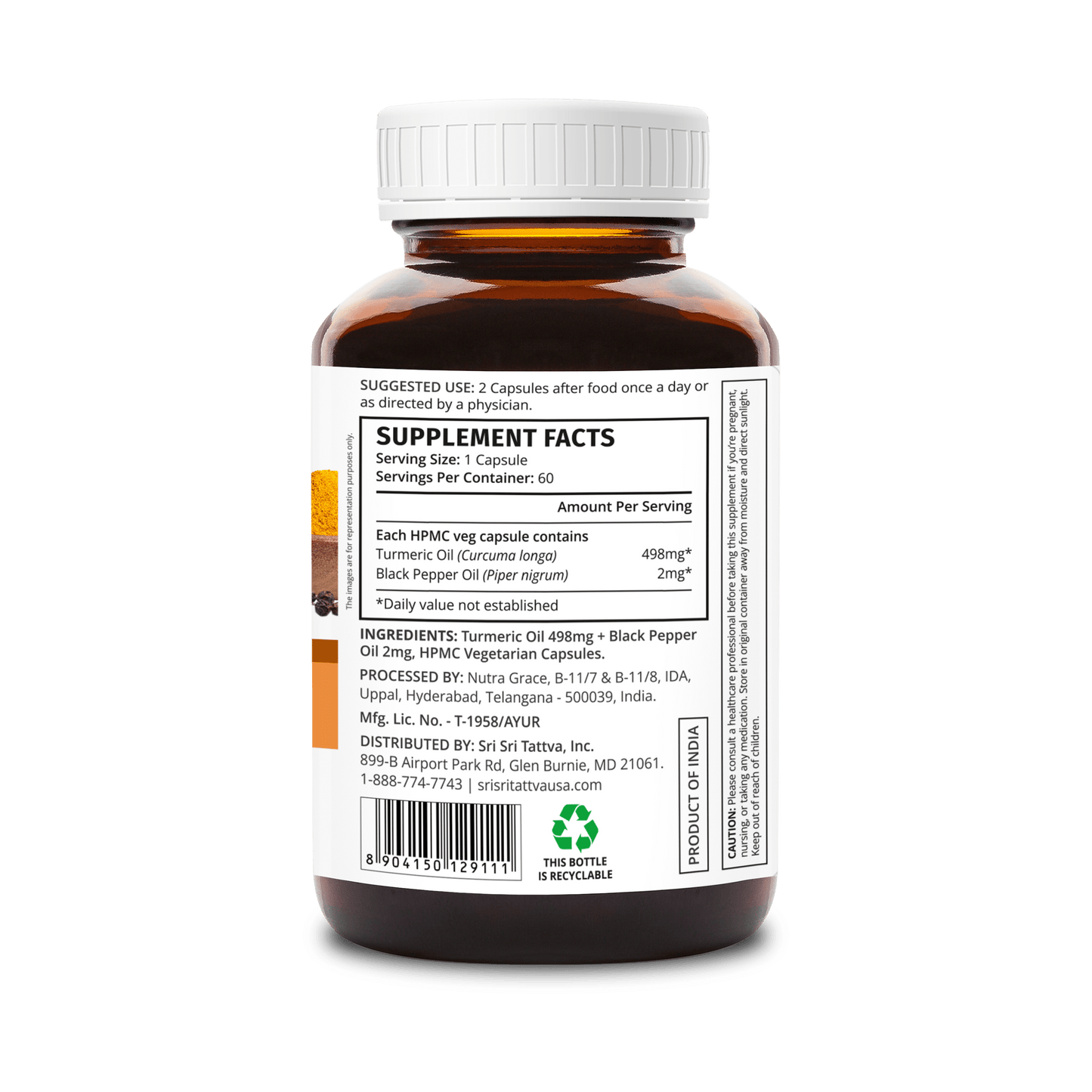 Sri Sri Tattva Herbs Curcuwin Quick Action Bioperine Oil