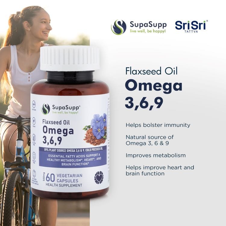 Sri Sri Tattva Herbs Omega 3,6,9 Flaxseed Oil Cap