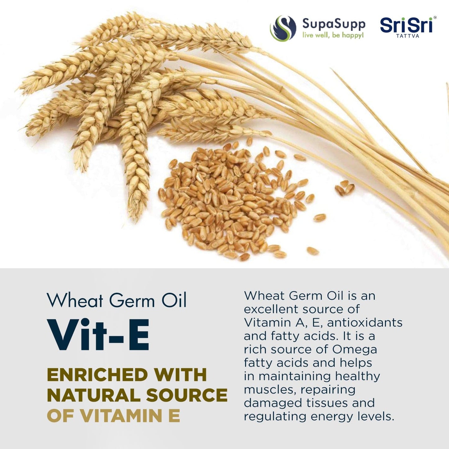 Sri Sri Tattva Herbs Vitamin E- Wheat Germ Oil Capsules