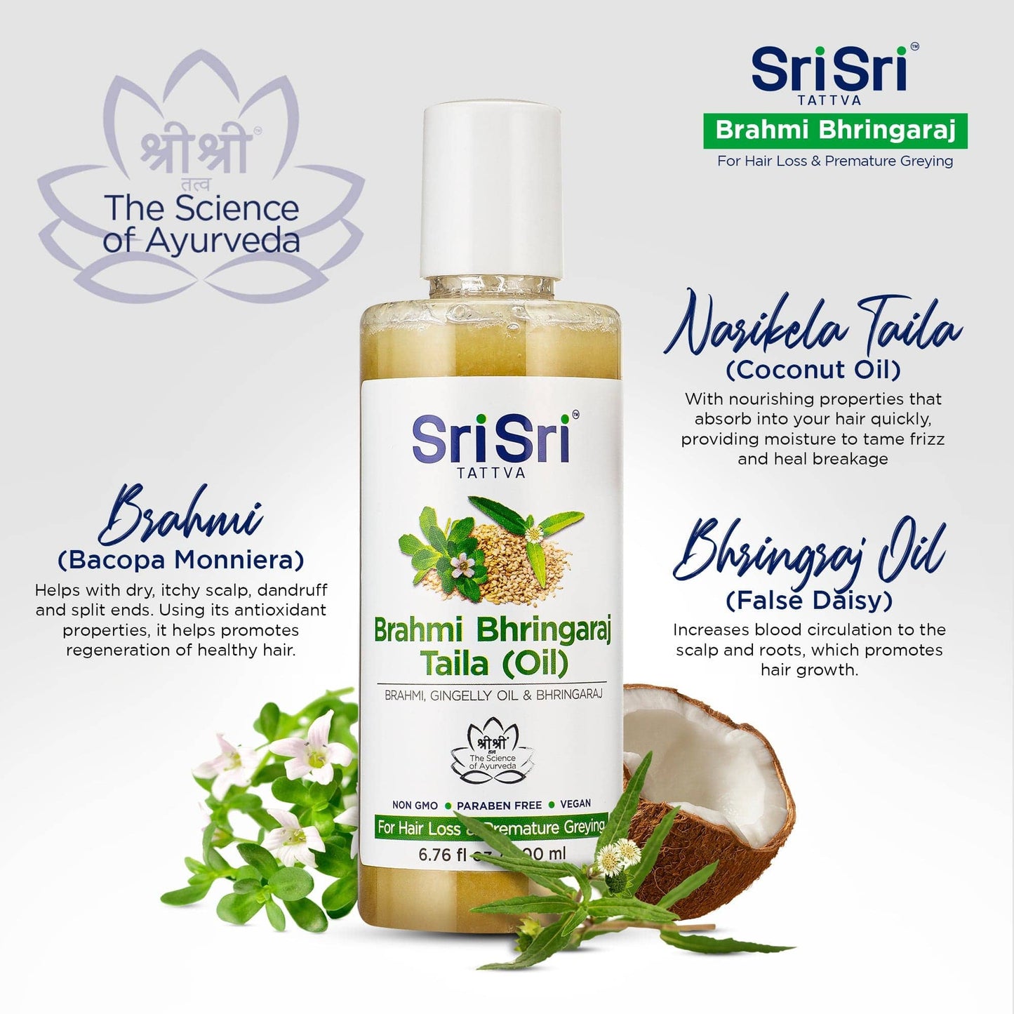 Sri Sri Tattva Herbs Brahmi Bhringraj Hair Oil