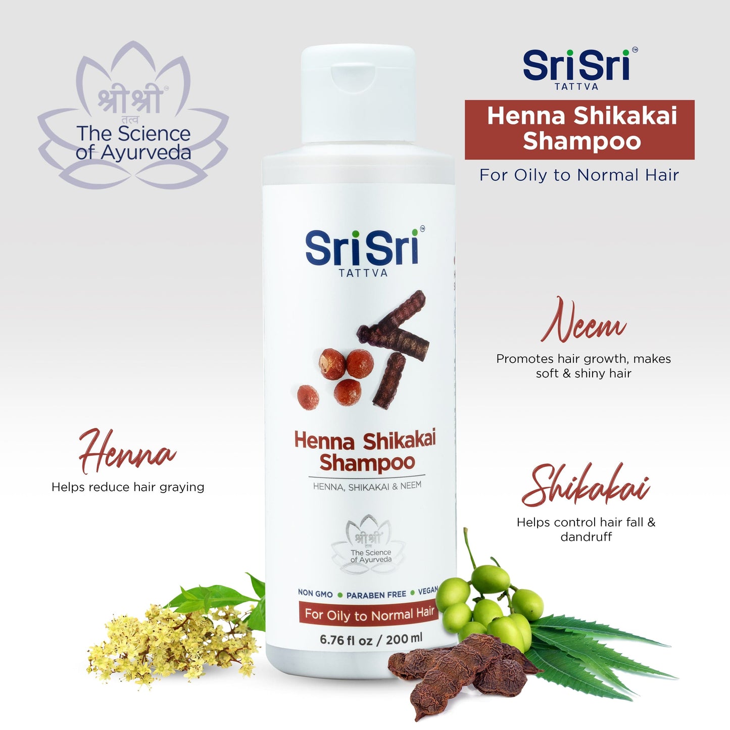 Sri Sri Tattva Cosmetics Henna Shikakai Shampoo