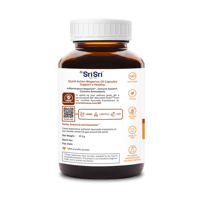 Sri Sri Tattva Herbs Curcuwin Quick Action Bioperine Oil