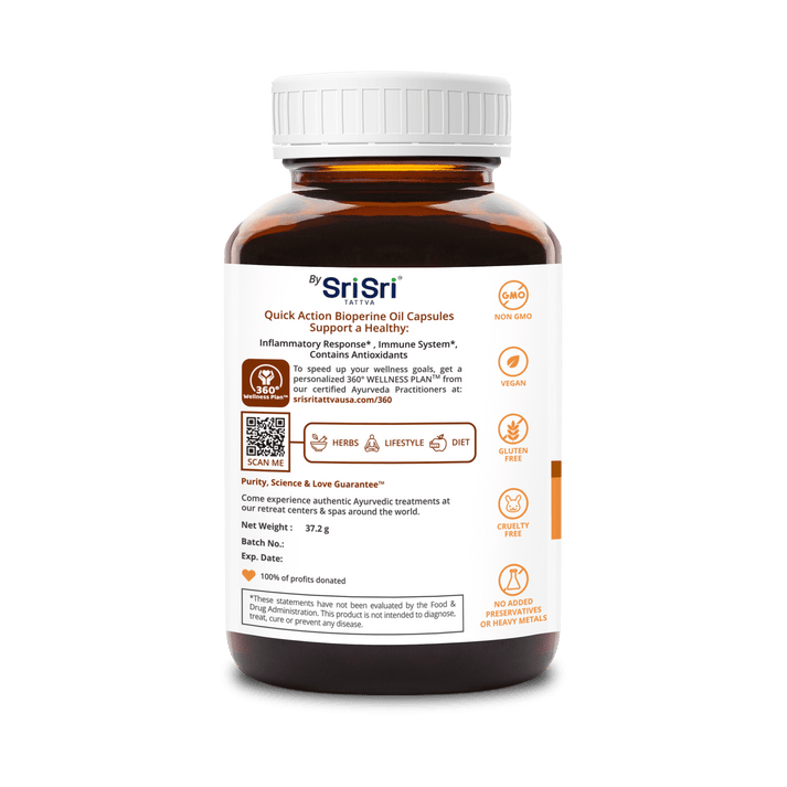 Sri Sri Tattva Curcuwin Bioperine Oil Capsules