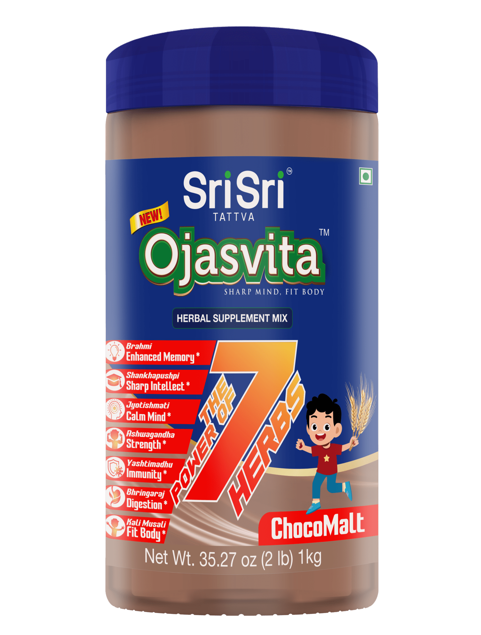 Sri Sri Tattva Herbs Ojasvita ChocoMalt 1Kg - Power of 7 Herbs