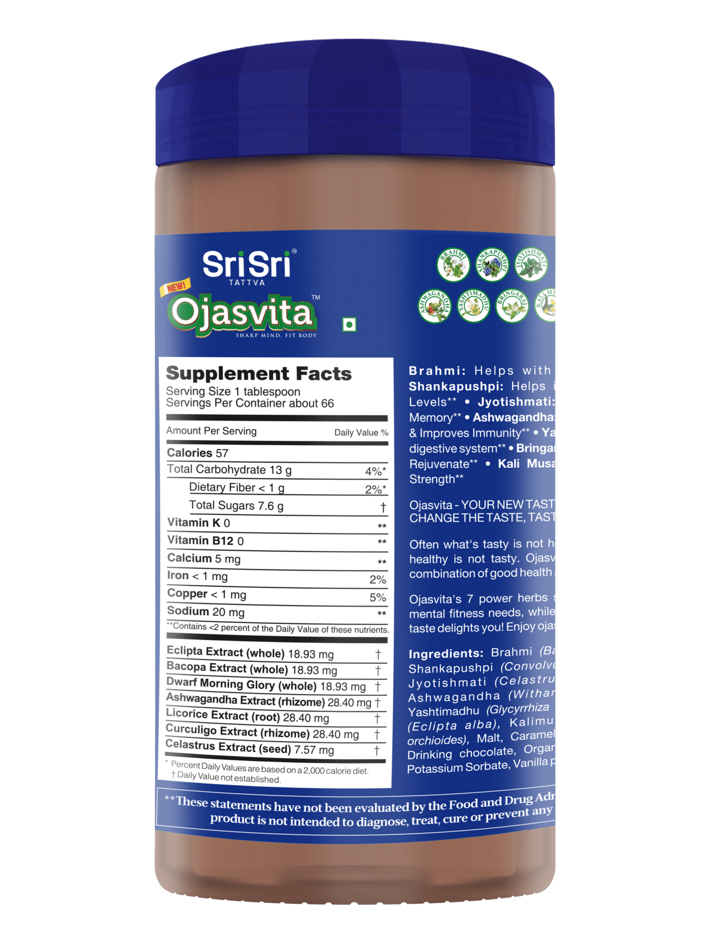 Sri Sri Tattva Herbs Ojasvita ChocoMalt 1Kg - Power of 7 Herbs