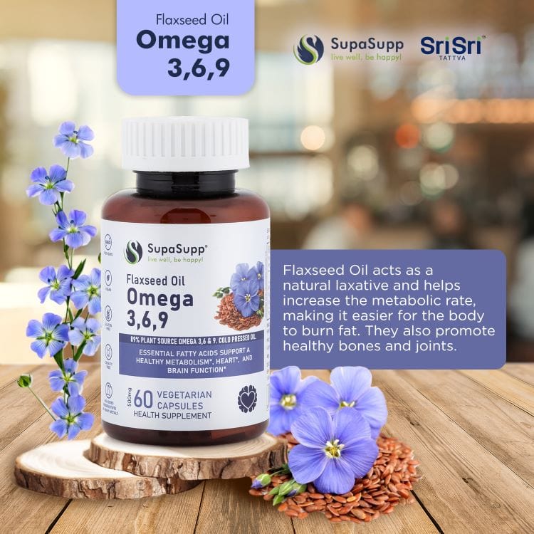 Sri Sri Tattva Herbs Omega 3,6,9 Flaxseed Oil Cap