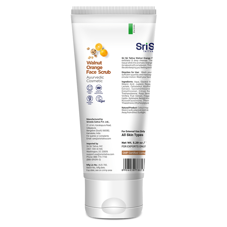 Sri Sri Tattva Cosmetics Walnut Orange Face Scrub