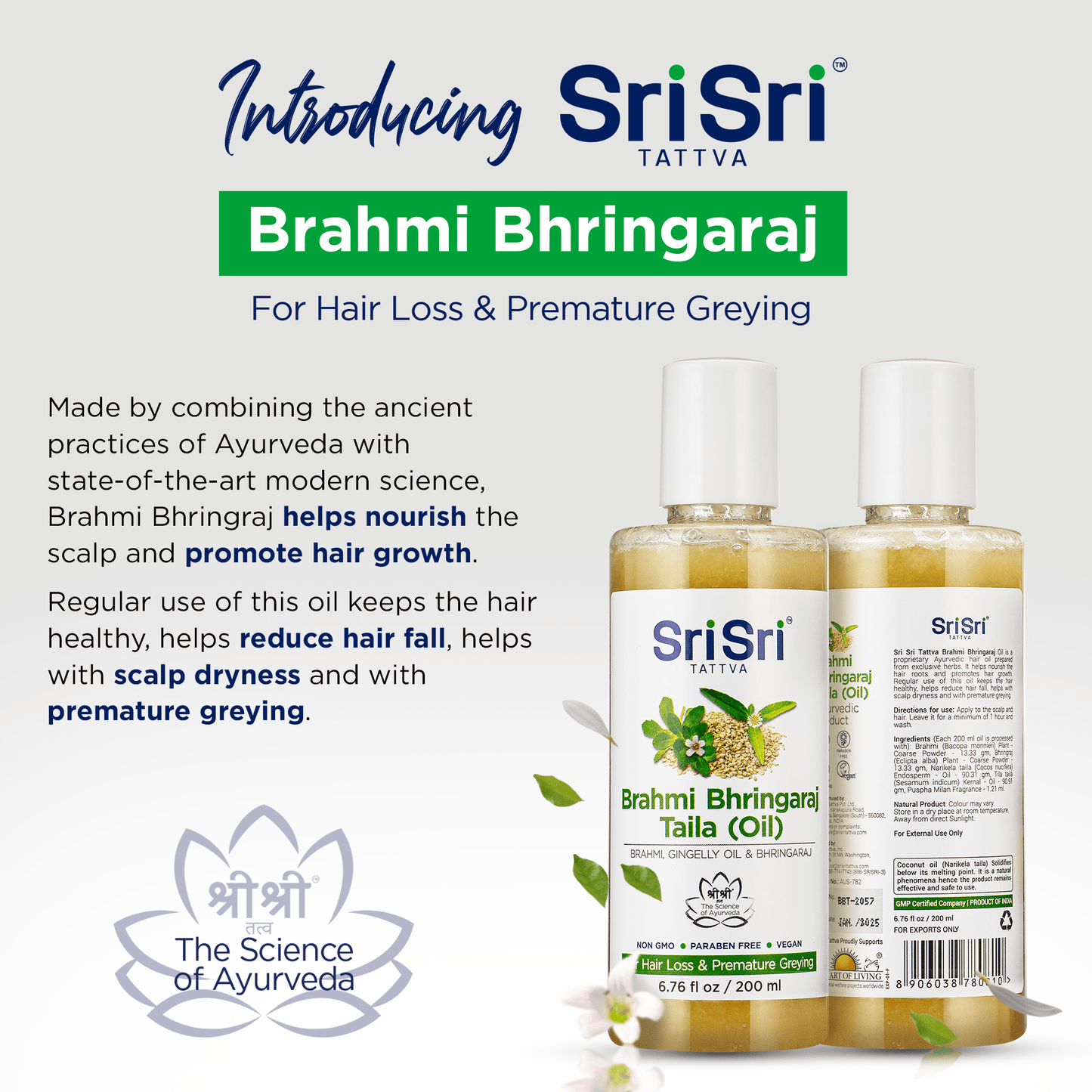 Sri Sri Tattva Herbs Brahmi Bhringraj Hair Oil