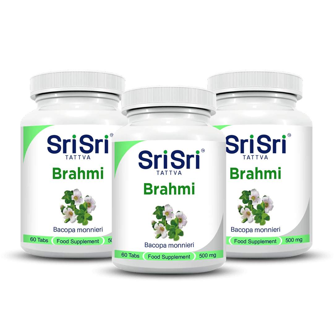 Sri Sri Tattva Herbs Pack of 3 Brahmi - Memory & Cognition